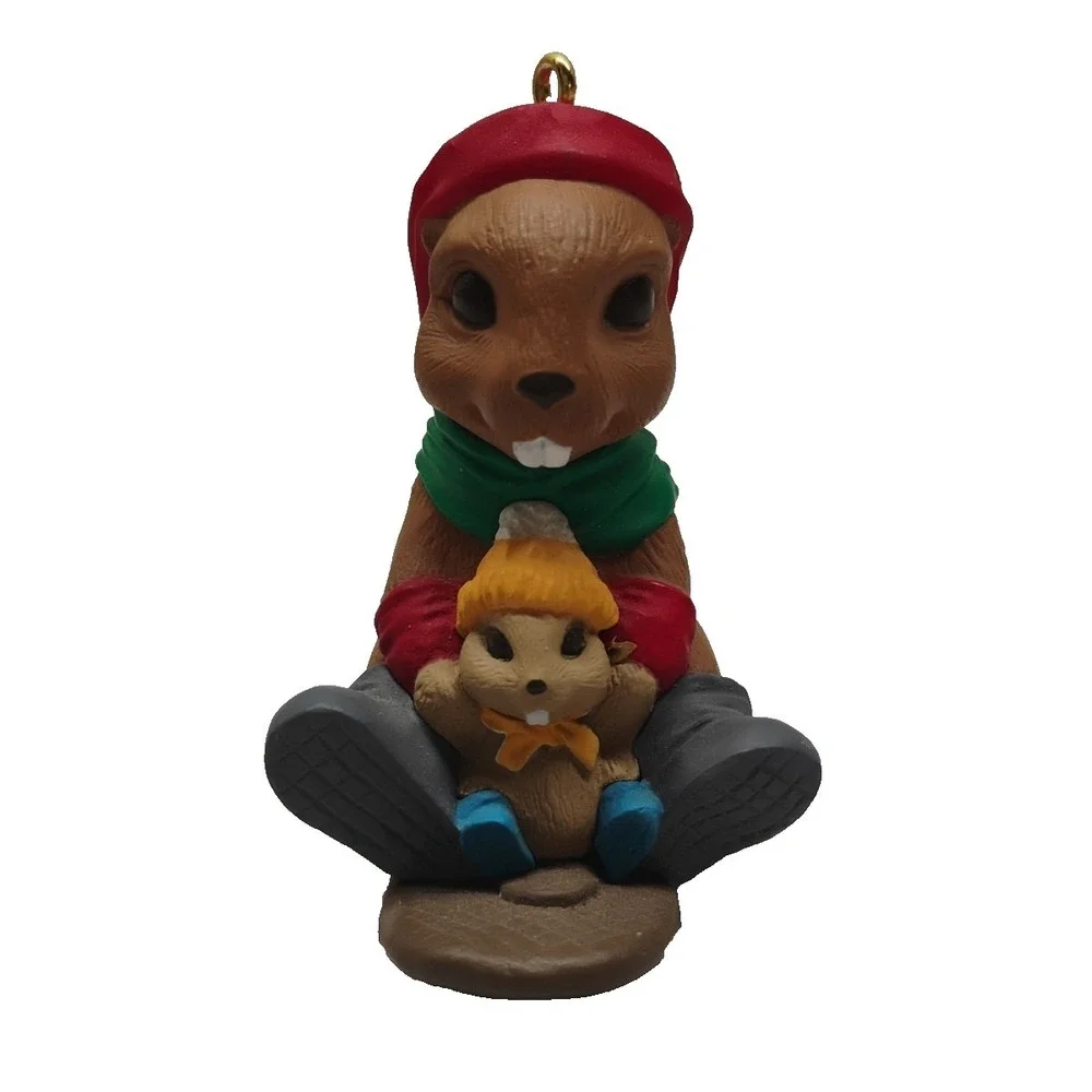 Hallmark 1992 Toboggan Tail Christmas‎ Tree Ornament Beaver